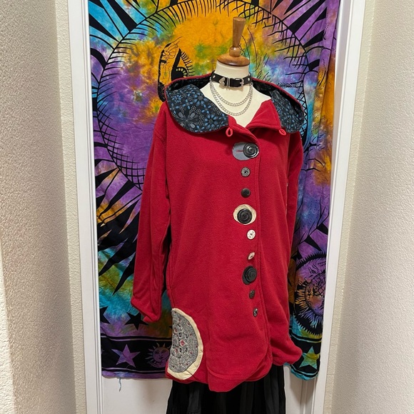 🌈 Amazing fleece patchwork art jacket - Picture 4 of 13